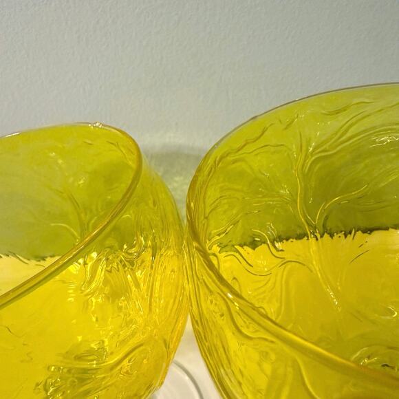 Sigma Taste Setter Secla Yellow Cabbage Leaf Goblets Set of 2 Portugal - Picture 3 of 8